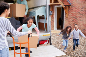Family Unloading Furniture